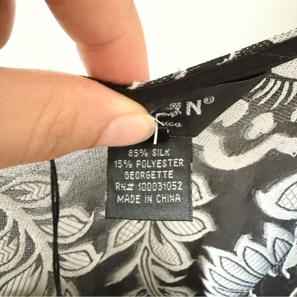 NWT Citron Santa Monica Black White Blouse S - Picture 3 of 6